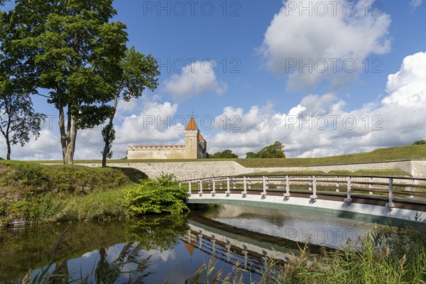 Kuressaare, Estonia - 14 August, 2021: view of the Kuressaare Episcopal Castle on Sareema Island in Estonia