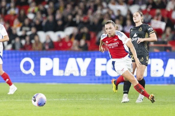 MELBOURNE, AUSTRALIA, MAY 24: Katie McCabe of Arsenal Women FC whilst playing against the A-League All Stars Women team during the Global Football Week at Marvel Stadium on May 24, 2024 in Melbourne, Australia, Oceania