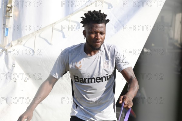 Edmond Tapsoba (Bayer 04 Leverkusen) during strength training at the Bayer 04 Leverkusen training camp in Donaueschingen 2024 DFL REGULATIONS PROHIBIT ANY USE OF PHOTOGRAPHS AS IMAGE SEQUENCES AND/OR QUASI-VIDEOn Photo: Joachim Hahne/johapress