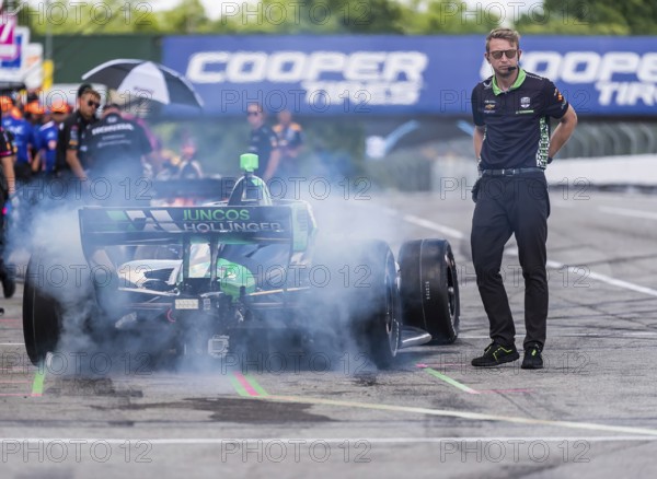 ROMAIN GROSJEAN (77) of Geneva, Switzerland comes off pit road as Mid-Ohio Sports Car Course plays host to the Honda Indy 200 in Lexington, OH