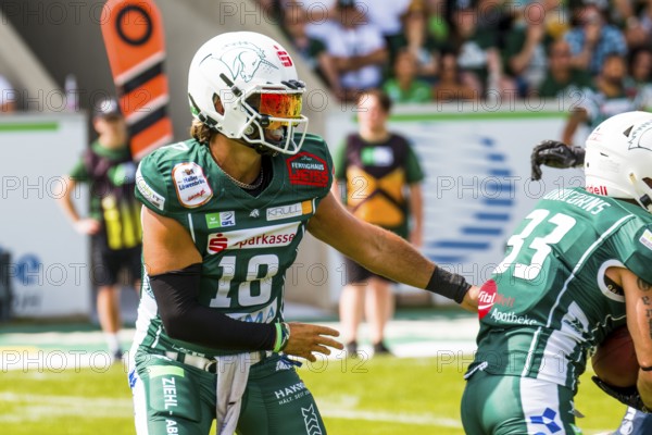 German Football League, Game: Schwäbisch Hall Unicorns, Ravensburg Razorbacks in the Optima Sportpark in Schwäbisch Hall Germany on 29. June. 2024
