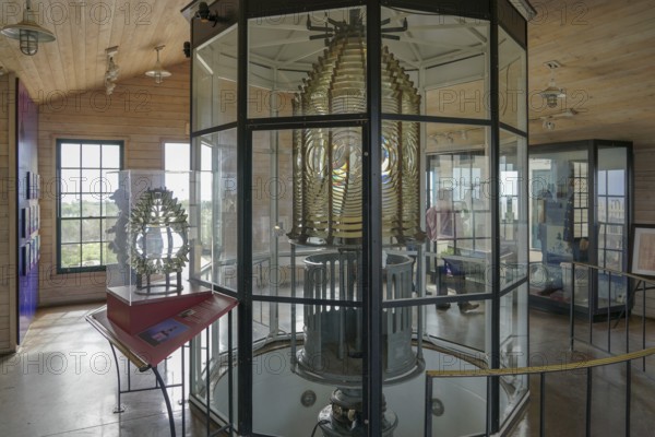 Inside point Loma Lighthouse, historic lighthouse, on the Point Loma peninsula at the mouth of San Diego Bay in San Diego, California. Situated in the Cabrillo National Monument. USA. September 9th, 2020
