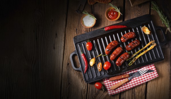 Chilli chorizo sausage with tomato bruschetta