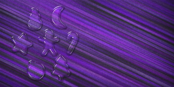 Christmas Cookies Holiday greeting card, Christmas greeting card, New Year violet glitter background, 3d cookies Christmas poster