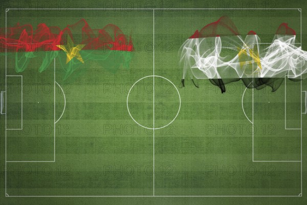 Burkina Faso vs Egypt Soccer Match, national colors, national flags, soccer field, football game, Competition concept, Copy space