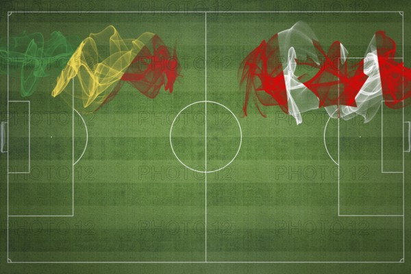Republic of the Congo vs Canada Soccer Match, national colors, national flags, soccer field, football game, Competition concept, Copy space