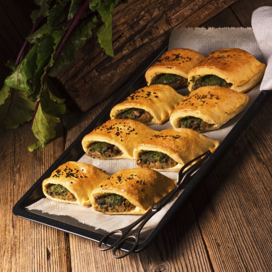 Szczecin pastries- deep-fried yeast dough stuffed with meat or vegetarian filling