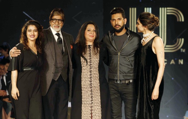 Indian cricket player Yuvraj Singh Bollywood actors Kajol Amitabh Bachchan Shabnam Singh Deepika Padukone YWC fashion Mumbai
