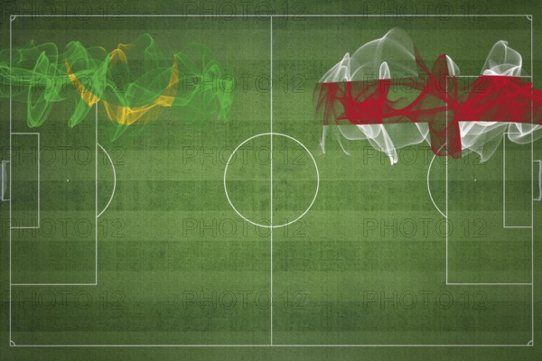 Mauritania vs England Soccer Match, national colors, national flags, soccer field, football game, Competition concept, Copy space