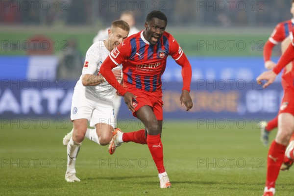 Football, Bundesliga 1, Matchday 26, 2024/2025, 1. FC Heidenheim vs. Holstein Kiel, 16/03/2025, Voith-Arena, Heidenheim, Germany, Sirlord CONTEH (1. FC Heidenheim, 31), Europe