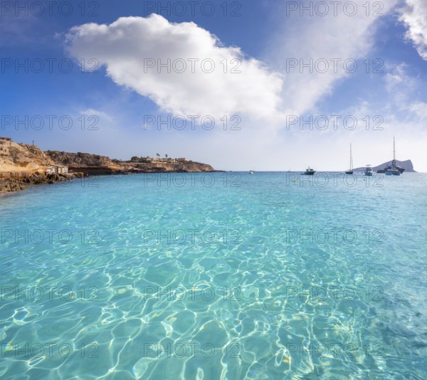Ibiza Cala Comte Conta beach in Sant Josep of Balearic Islands