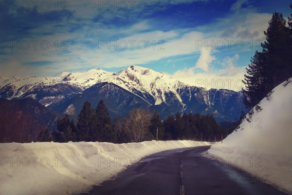 Pal ski resort in Andorra Pyrenees mountains on sunny day
