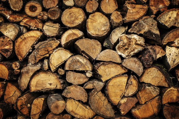 Stacked Pile of dry Firewood Logs Background