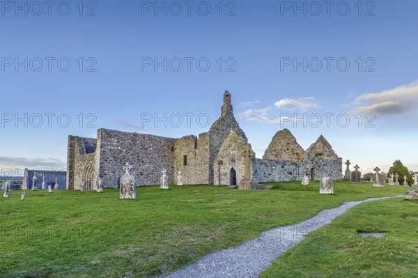 Clonmacnoise abbey is situated in County Offaly, Ireland on the River Shannon south of Athlone