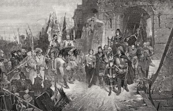 Agnes von Zesyma-Rosenberg surrenders her father's castle to Prokop the Great, 1426