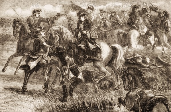 John Churchill, 1st Duke of Marlborough at the Battle of Ramillies, 23 May 1706, War of the Spanish Succession, From British Battles on Land and Sea, by James Grant