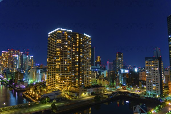 Skyscrapers visible from the Minato-ku, Tokyo. Shooting Location: Tokyo metropolitan area