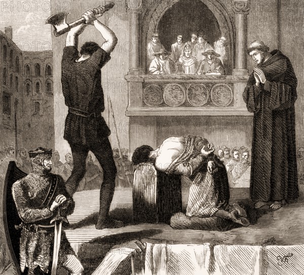 The execution of Crescentius the Younger or Crescentius II in 998