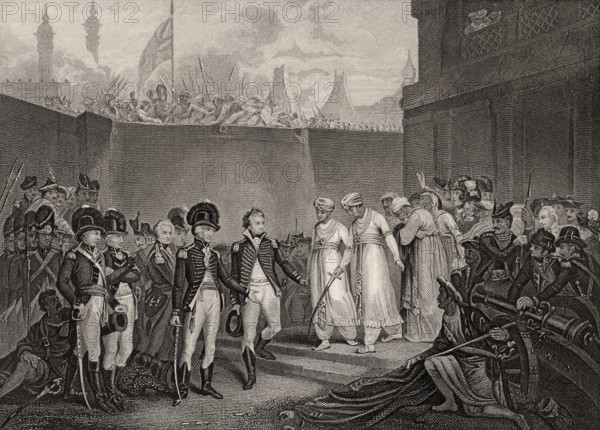 Surrender of two sons of Tipu Sultan, siege of Seringapatam, Third Anglo Mysore War, 1791