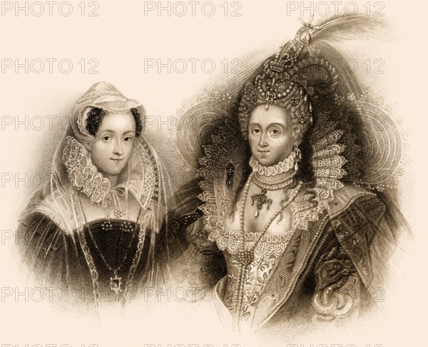 Mary Stuart, Queen of Scots, and Elizabeth I, 1533-1603, Queen of England, Great Britain