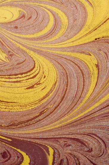 Beautiful abstract art of Ebru marbling painting techniques on water with paints
