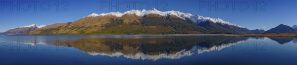 Reflection of snow mountains on Lake Wakatipu, Glenorchy