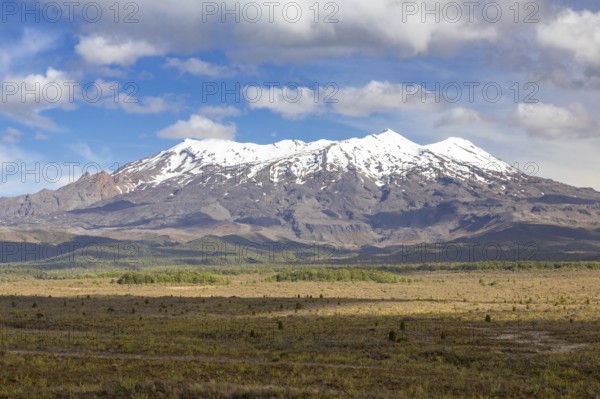 An image of a Mount Ruapehu volcano in New Zealand