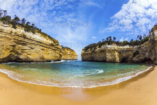 Pacific coast - rocks and bays. Australia. Great ocean road along the Pacific coast. Travel to the edge of the earth. The concept of active tourism