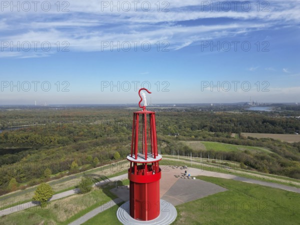 The Rheinpreussen spoil tip is a landmark in the city of Moers, with a height 74 meters. It has a total height of 103 m above sea level. A thirty meter high tower in the shape of a miner's lamp is on the top of the spoil tip. The landmark is part of the Industrial Heritage Trail (German: Route der Industriekultur) which links tourist attractions related to the industrial heritage in the Ruhr area in Germany