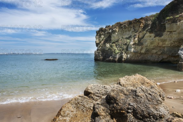Rocks and cliff in algarve city lagos in Portugal, the most beautifull coastline of the world