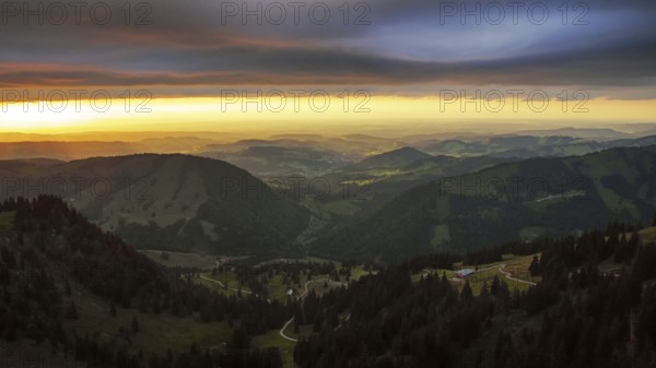 Light and weather mood over the foothills of the Alps, taken from the Nagelfluhkette, Allgäu