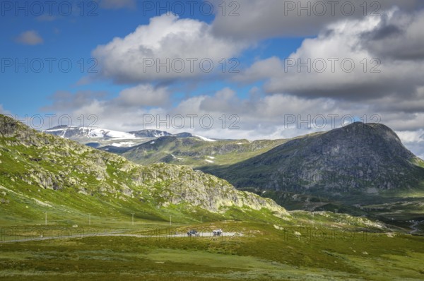 Fascinating natural landscape in Jotunheimen in the summertime in Norway. Great natural landscape in Jotunheimen in the summertime in Norway