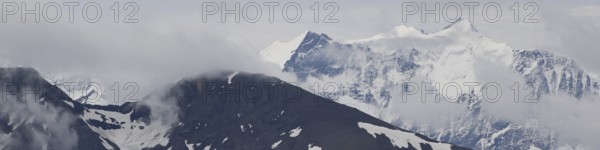 Mountains Schwarzhorn and Schreckhorn seen from Mount Brienzer Rothorn