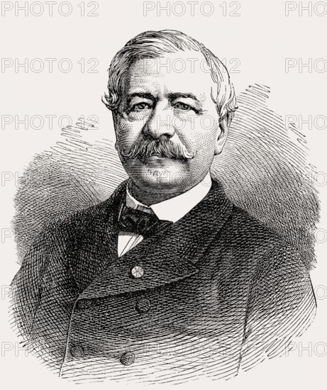 Ferdinand Marie Vicomte de Lesseps, 1805, 1894, a French diplomat and initiator of the Suez Canal, From British Battles on Land and Sea, by James Grant