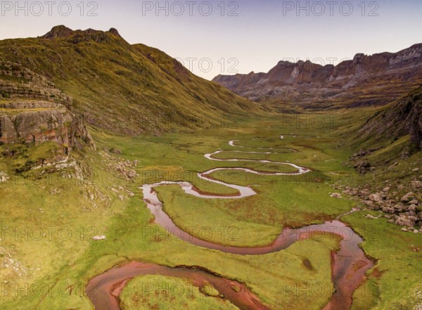 Aragón Subordán river, Aguas Tuertas, Guarrinza, Municipality of Anso, Valley of Hecho, western valleys, Pyrenean mountain range, province of Huesca, Aragon, Spain, Europe