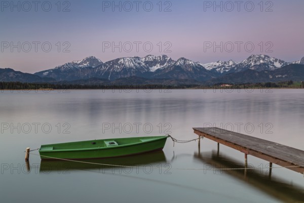 Daybreak and sunrise at Lake Hopfensee