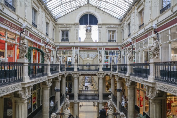 Historic shopping arcade Passage Pommeraye in the Graslin neighbourhood, Nantes, Loire-Atlantique department, Pays de la Loire region, France, Europe