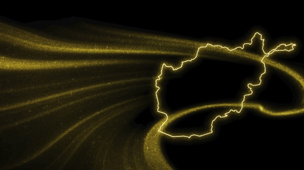 Map of Afghanistan, Gold glitter map on dark background