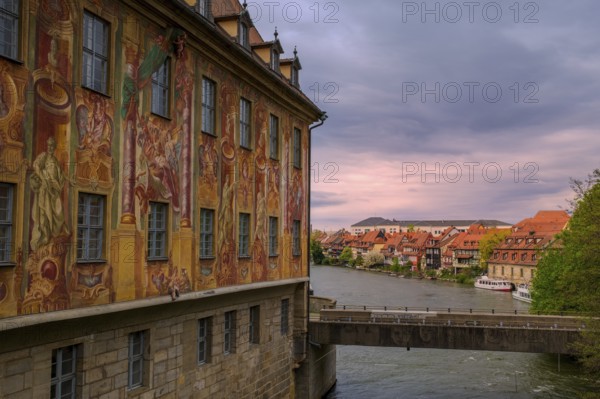 Panoramic view of the old town of Bamberg in Bavaria, Germany, Europe