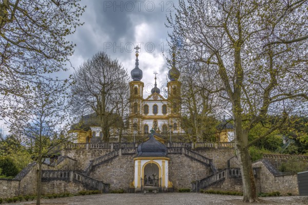 Kappele (pilgrimage church) with stairs, Würzburg, Germany, Europe