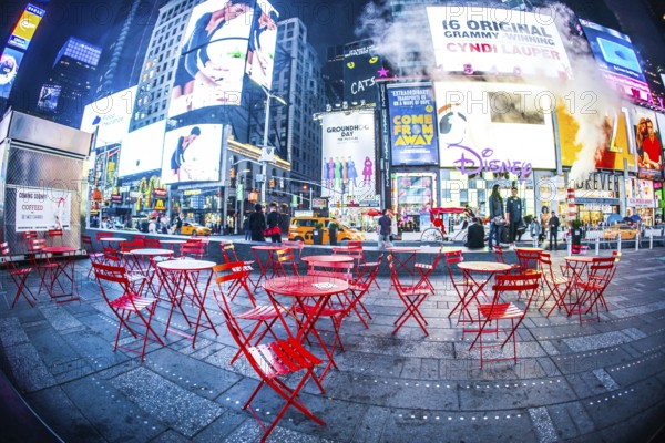 Night view of the New York Times Square (TimesSquare). Shooting Location: New York, Manhattan