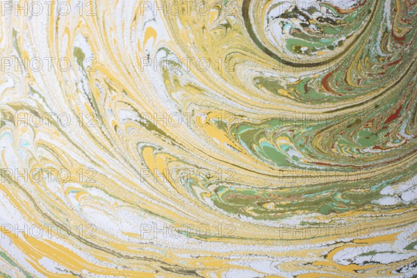 Beautiful abstract art of Ebru marbling painting techniques on water