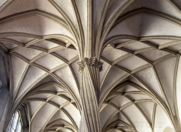 Brunswick, Cathedral, Cathedral Church of St Blasii in Brunswick, north aisle, late Gothic twisted columns and vaults