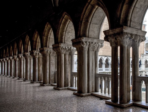 Italy Venice Doge's Palace -105 Loggia on the courtyard side of the south wing View to the north-west