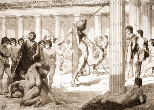 Young Spartans Exercising at Sparta, a prominent city-state in ancient Greece