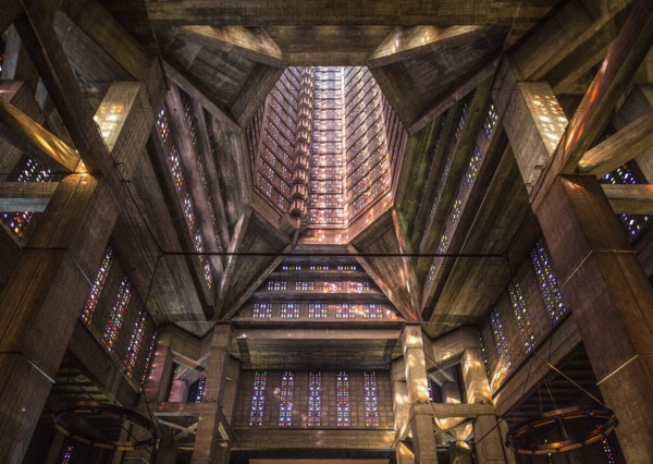 Le Havre, Church of St Joseph, 1950s by Auguste Perret, view of the interior of the tower, St, Saint, Saint