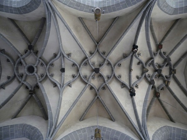 Ribbed vault in the church of St Marien Borna. Saxony, Germany, Europe