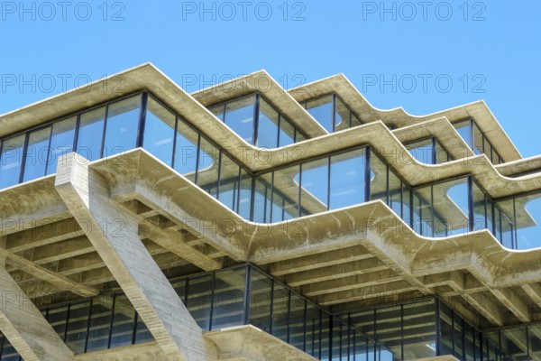 Geisel Library is the main library building of the University of California San Diego Library. It is named in honor of Audrey and Theodor Seuss Geisel. USA. Ocotber 12th, 2021