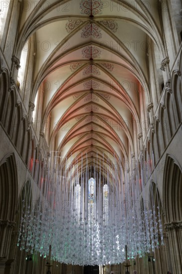 Interior view, Peace Doves, Wells Cathedral, Wells, England, Great Britain
