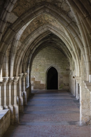 Monastery of Santa María la Real de Iranzu, cloister, 12th, 14th century, Camino de Santiago, Abárzuza, Navarra, Spain, Europe